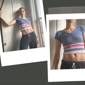 V neck Crop Top
